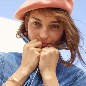 Biltmore Madewell Wool Beret Salmon Pink